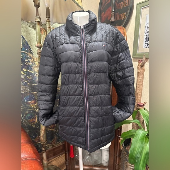 EUC Tommy Hilfiger Men's Black Quilted Packable Puffer Jacket - Picture 1 of 12
